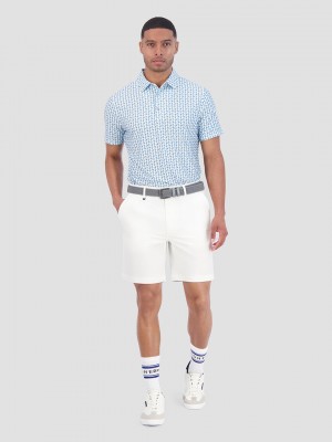 Camisa Polo Ben Sherman Bauhaus Geo Tech Jersey Sports Fit Azules | IPG-450287