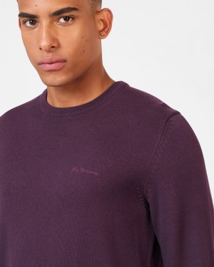 Prendas De Punto Ben Sherman Signature Crewneck Moradas | HOQ-940728