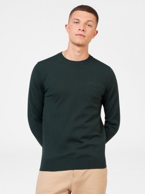 Prendas De Punto Ben Sherman Signature Merino Crewneck Verde Oscuro | TJM-614375