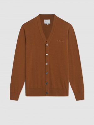 Prendas De Punto Ben Sherman Signature Merino Cardigan Marrones | PFO-685924