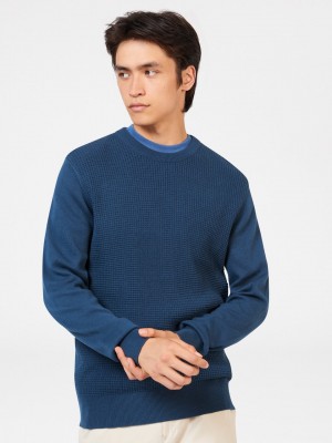 Prendas De Punto Ben Sherman Textured Crewneck Indigo | MQU-184567