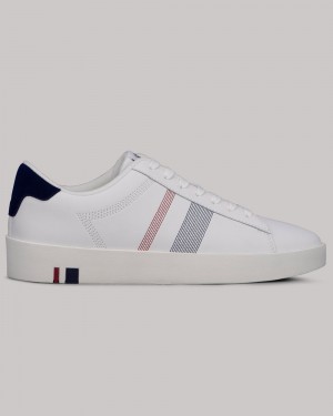 Zapatillas Ben Sherman Boxwell Blancas Azul Marino Rojas | JQD-793605