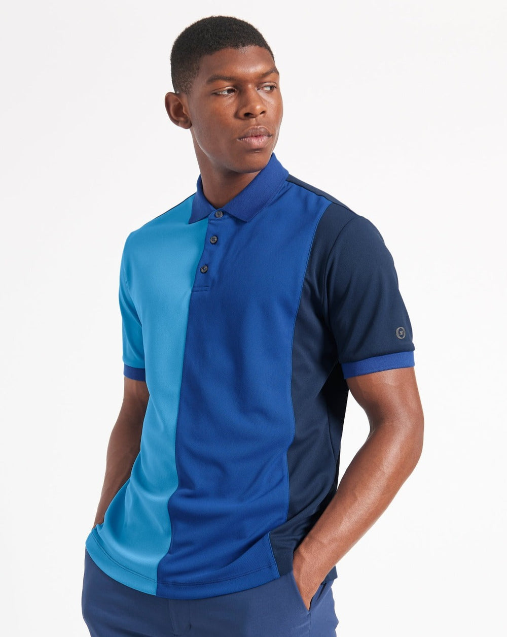 Camisa Polo Ben Sherman 360 Motion Stretch Colorblock Azules Azul Real | OFX-704368