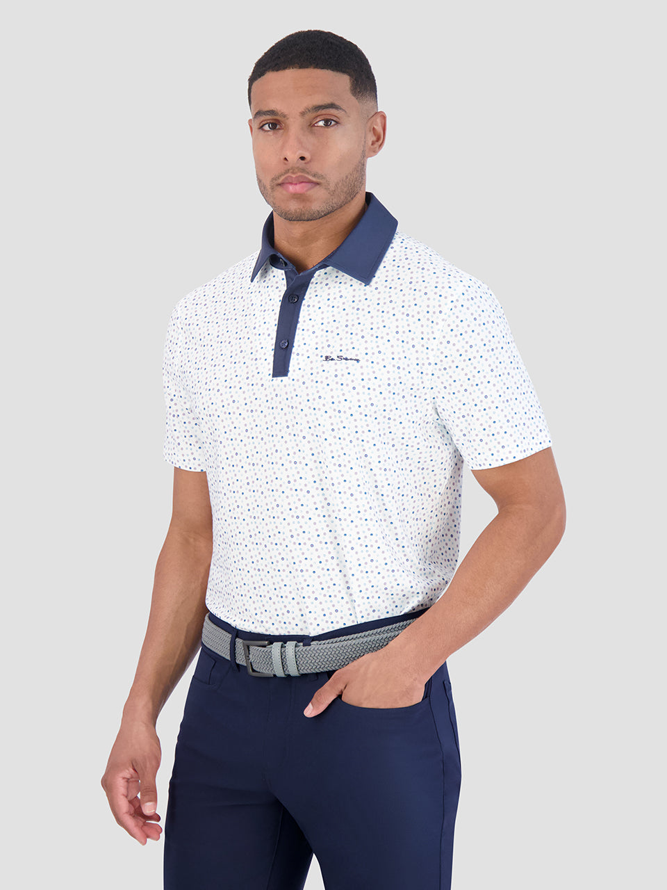 Camisa Polo Ben Sherman Polka Dots Tech Jersey Sports Fit Blancas | VUI-243850