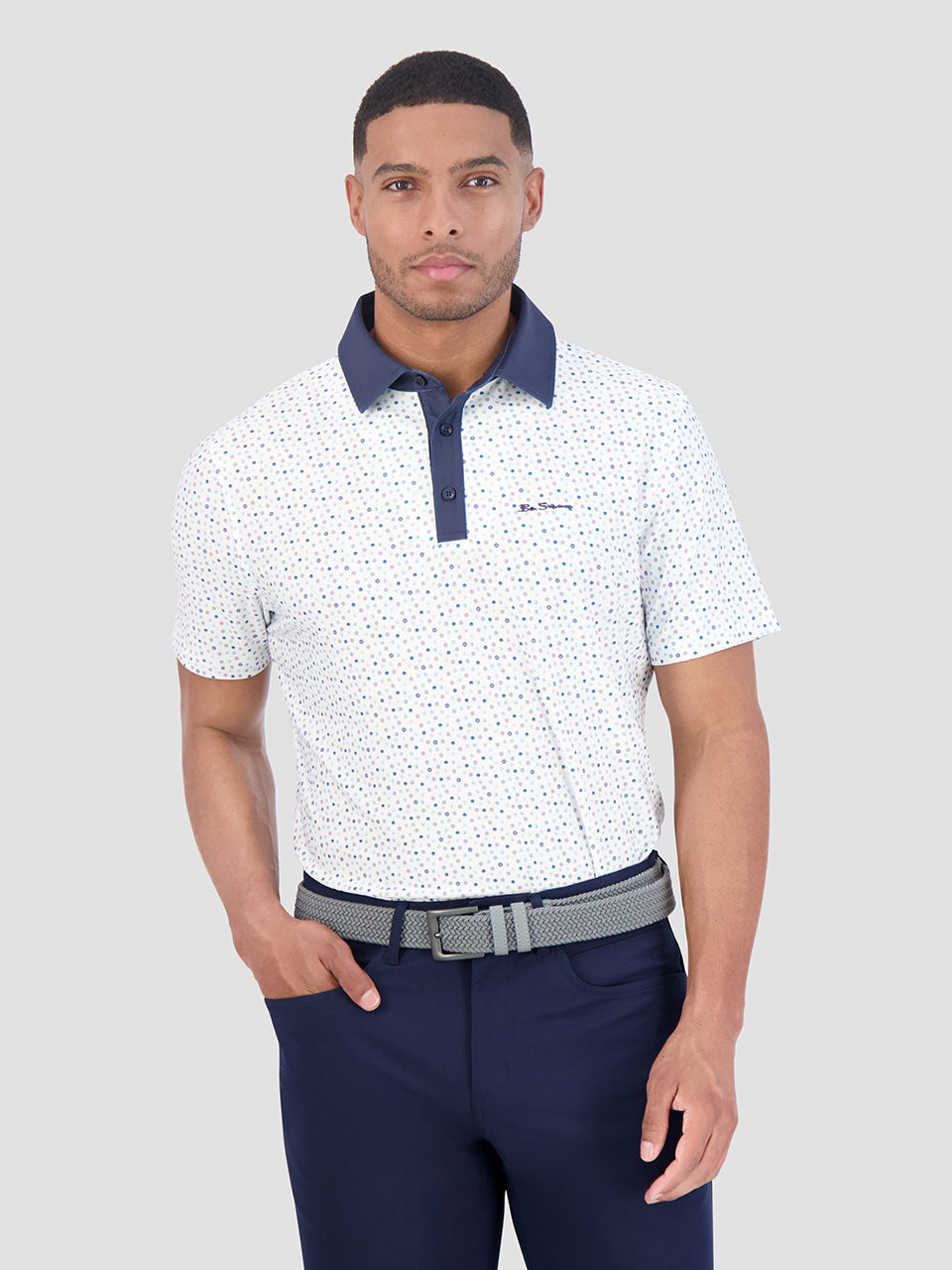 Camisa Polo Ben Sherman Polka Dots Tech Jersey Sports Fit Blancas | VUI-243850