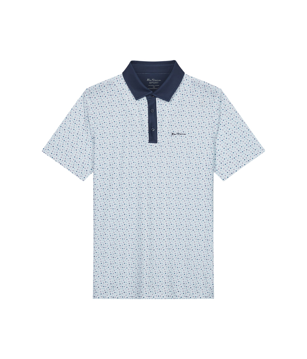 Camisa Polo Ben Sherman Polka Dots Tech Jersey Sports Fit Blancas | VUI-243850