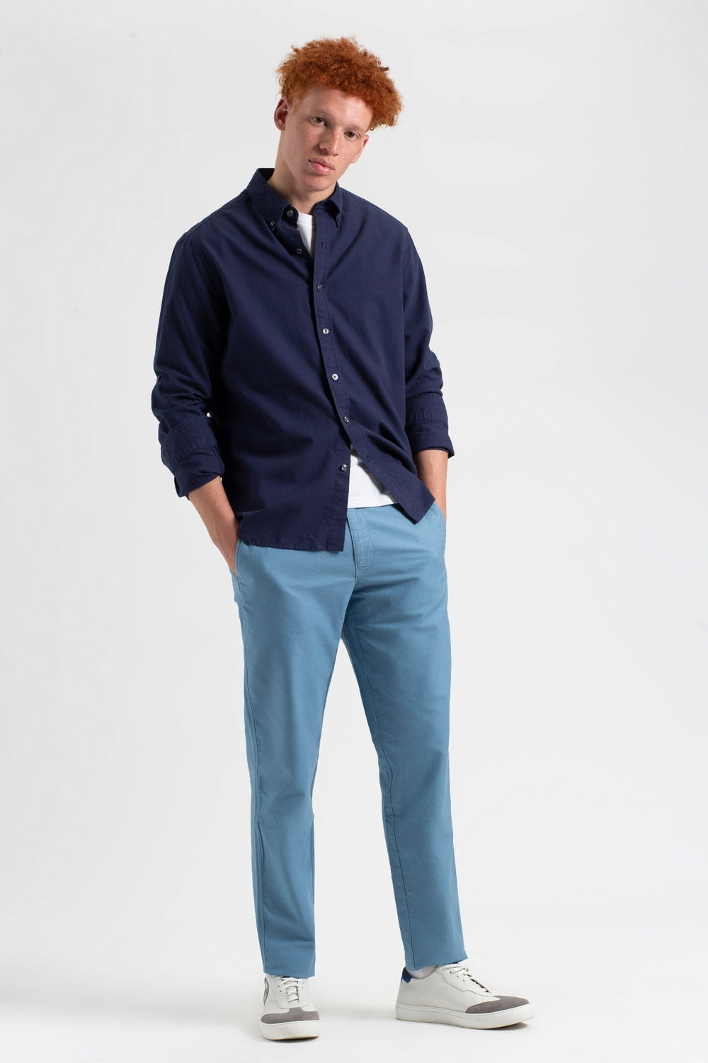 Pantalon Ben Sherman Beatnik Oxford Slim Taper Garment Dye Chino Azules | BQY-239481