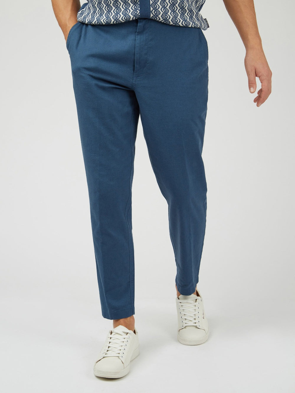 Pantalon Ben Sherman Signature Slim Taper Linen Azules | VTJ-195678