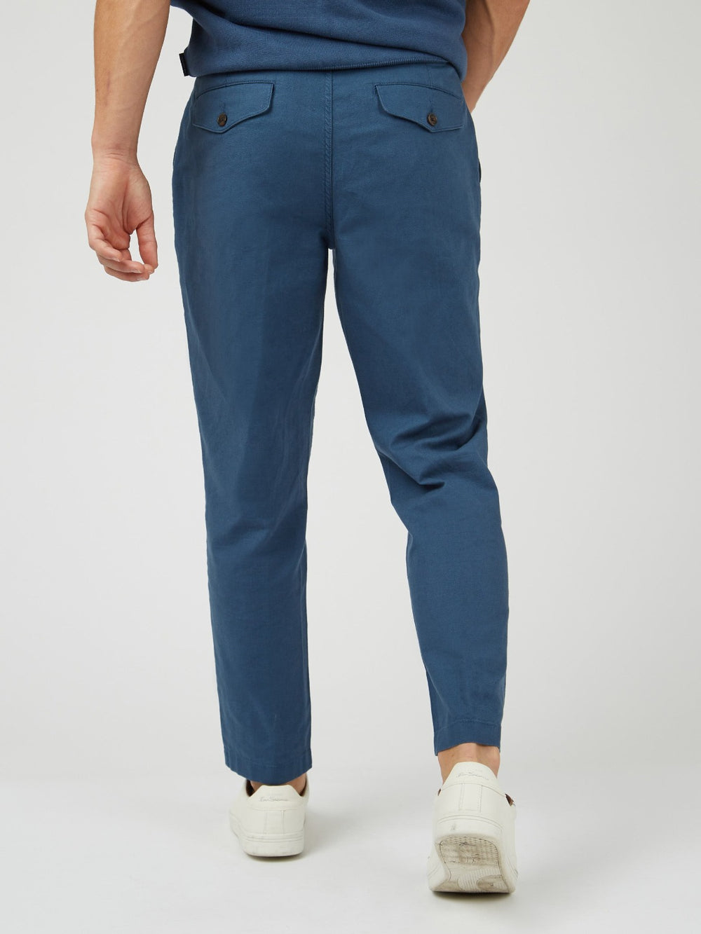 Pantalon Ben Sherman Signature Slim Taper Linen Azules | VTJ-195678