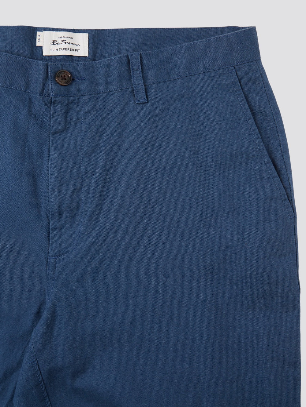 Pantalon Ben Sherman Signature Slim Taper Linen Azules | VTJ-195678