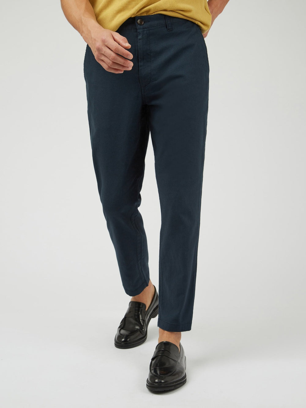 Pantalon Ben Sherman Signature Slim Taper Linen Verde | RTF-354720