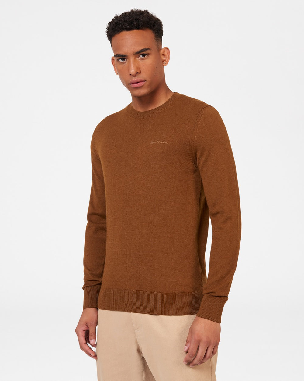 Prendas De Punto Ben Sherman Signature Merino Crewneck Marrones | UJM-879341