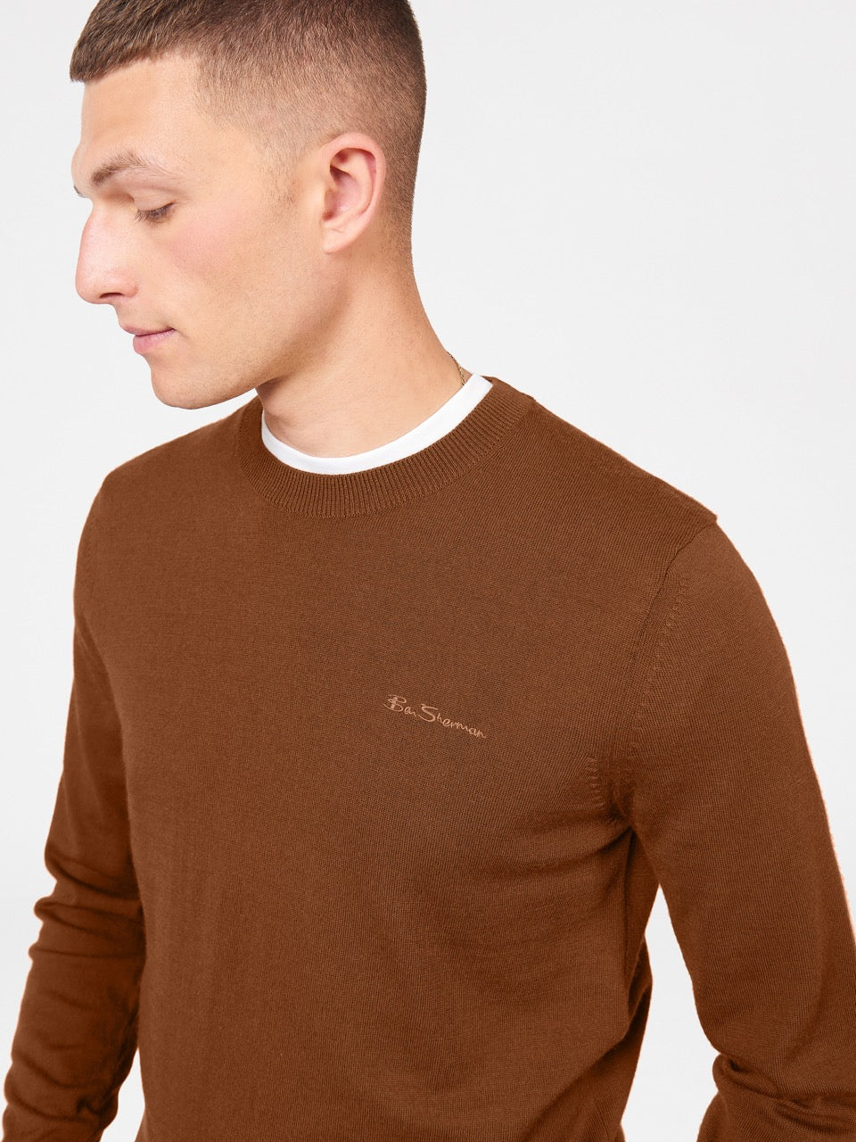 Prendas De Punto Ben Sherman Signature Merino Crewneck Marrones | UJM-879341