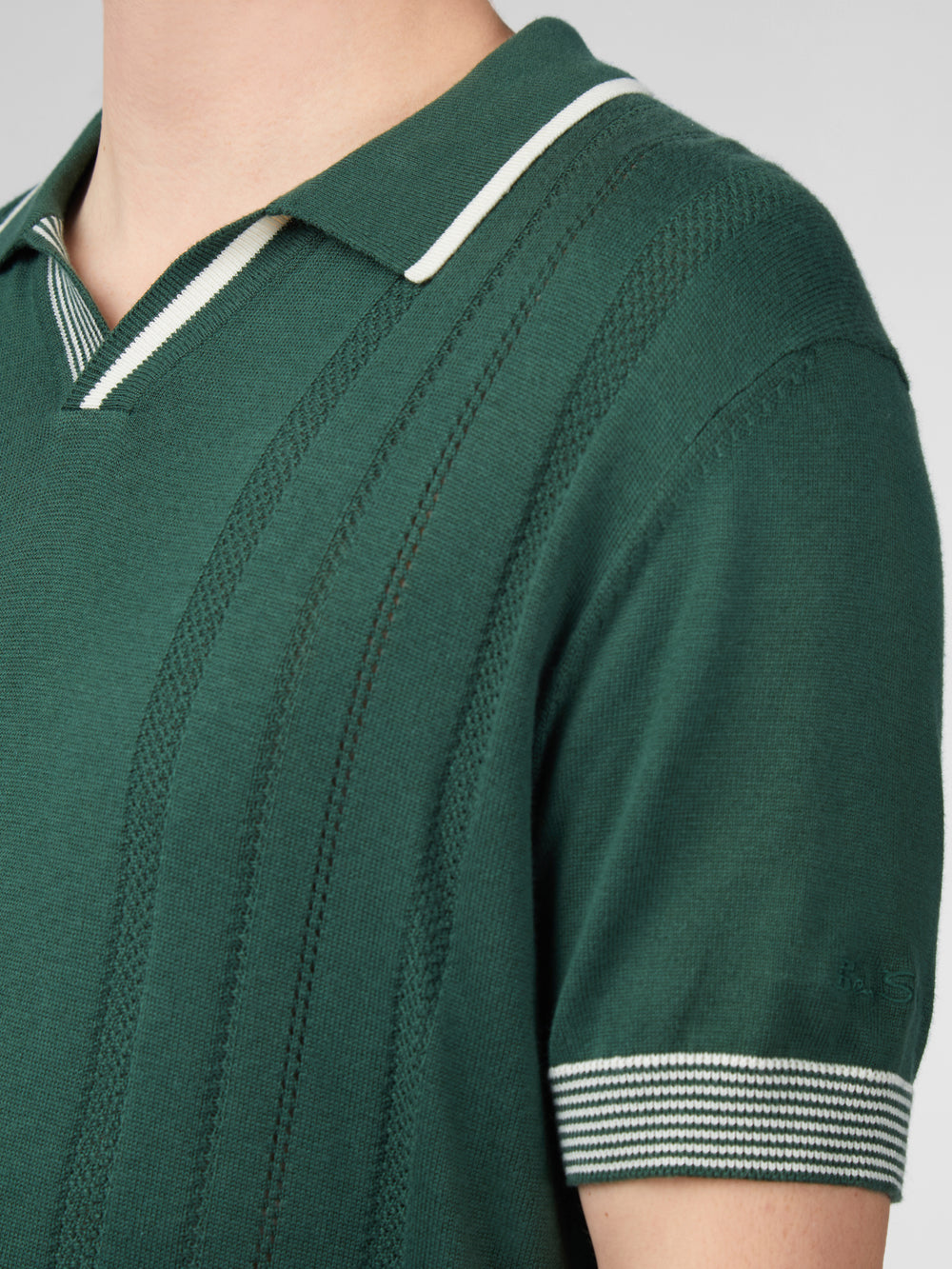 Prendas De Punto Ben Sherman Signature Open Neck Polo Verde | FQA-657143